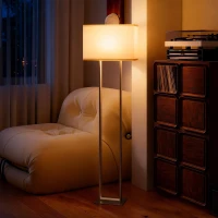 HOMCOM Lampada da Terra da 150 cm con 3 Modalità, Luminosità Regolabile e Interruttore a Pedale, Bianco(m-11)