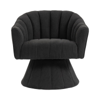 360°-Drehstuhl mit ergonomischer, umschließender Rücken- und Armlehne, 70 x 66 x72 cm, Schwarz
