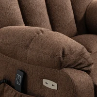 HOMCOM 2-in-1 Relaxstoel met Ligfunctie, USB-aansluitingen, Pocketvering, Koffiebruin(m-10)