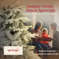 HOMCOM Albero di Natale Innevato Alto 180 cm con Rami Realistici e Base in Metallo Pieghevole(m-4)