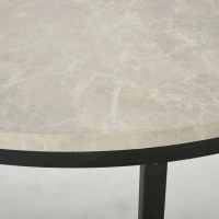 HOMCOM Set de 2 măsuțe de cafea rotunde suprapuse din metal și MDF cu efect de marmură, gri și negru(m-13)