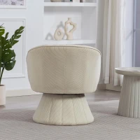 360°-Drehstuhl mit ergonomischer, umschließender Rücken- und Armlehne, 70 x 66 x 72 cm, Beige(m-6)