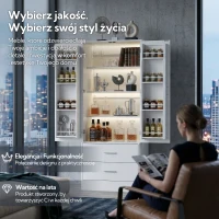 HOMCOM Szafka kuchenna Bufet z 2 drzwiami, 8 półkami drzwiowymi, 2 szufladami, Wysoki szafka z regulowanymi półkami, Nowoczesny schowek na zapasy do salonu, Biały, 60 x 40 x 159 cm(m-16)