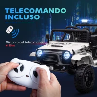 AIYAPLAY Macchina per Bambini Elettrica Fuoristrada 12V con Doppio Motore, Età 3-6 Anni, Telecomando e Luci, Bianco(m-6)