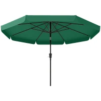 Outsunny 3 m Garden Parasol with Tilt Mechanism & Crank Handle, UPF 30+ Patio Umbrella Outdoor Table Umbrella, Green(m-11)