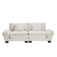 Modernes 2-Sitzer-Stoffsofa, für Wohnzimmer/Schlafzimmer/Büro, 224 x 81 x 81 cm, Beige(m-1)