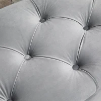 HOMCOM Bench Ottoman Storage Chest Footrest with Storage Space Open Lid for Bedroom Velvet-Touch Rubberwood Gray 120 x 46 x 42 cm(m-10)