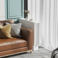 HOMCOM Mesa de Sala de Jantar Dobrável com Rodas Mesa Multifuncional para Sala de Jantar 120x80x73cm Branco e Teca(m-8)