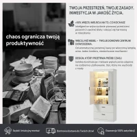 Szafka kuchenna, wysoka, regulowane półki, 2 szuflady, kremowa(m-15)