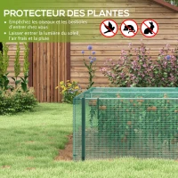 Outsunny Serre de jardin serre à tomates filet protection porte zippée enroulable HDPE, dim. 125L x 373l x 62,5H cm(m-4)