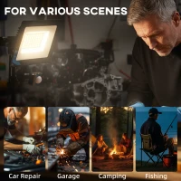 Lampa robocza HOMCOM 50W, regulowana, 3 tryby, aluminium, elastycznie używana, czarna(m-7)