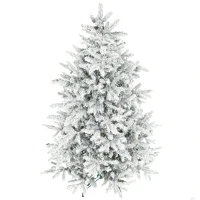 HOMCOM Albero di Natale Innevato Alto 180 cm con Rami Realistici e Base in Metallo Pieghevole(m-11)
