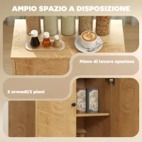 HOMCOM Mobile Multiuso Stile Vintage in Legno con Due Ripiani interni, 60x30x76cm(m-4)