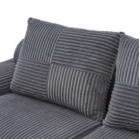 Modulares 2-Sitzer-Cordsofa, mit Getränkehalter und Seitentasche, 200 x 99 x 80 cm, Dunkelgrau(m-9)