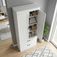 Szafka kuchenna, wysoka, regulowane półki, 2 szuflady, kremowa(m-14)