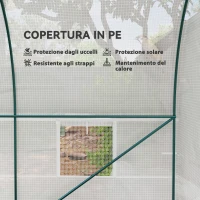 Outsunny Serra da Giardino a Tunnel con Telaio in Acciaio e 4 Finestre in PE 2.5x2x2m, Bianco(m-4)