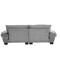 Modernes 2-Sitzer-Stoffsofa, für Wohnzimmer/Schlafzimmer/Büro, 224 x 81 x 81 cm, Hellgrau(m-8)