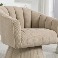 360°-Drehstuhl mit ergonomischer, umschließender Rücken- und Armlehne, 70 x 66 x 72 cm, Khaki(m-6)