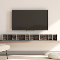 HOMCOM Set of Two 102 CD Storage Units - Cement Grey(m-8)