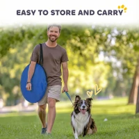 PawHut Tunel Agility dla psów 300 x 50 cm, tunel dla psów z 4 kotwami gruntowymi, torbą transportową, tunel do zabawy dla małych i średnich psów, niebieski(m-5)