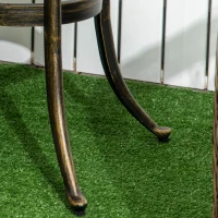 Outsunny Mesa auxiliar para jardín resistente a la intemperie con marco de aluminio fundido, redonda, capacidad 60 kg Ø60x52,5H cm(m-5)