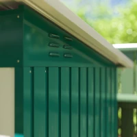 Outsunny 7 x 4ft Galvanised Steel Garden Shed, with Lock, Gloves and Foundation Kit  - Green(m-11)