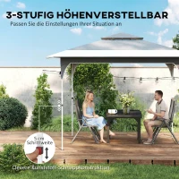 Outsunny Pavillon 3,5 x 3,5 m Wasserdicht Höhenverstellbar Pop-up Faltpavillon mit Ein-Knopf-Aufbau Doppeldach, UV 50+(m-7)