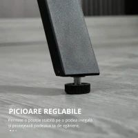 Homcom Masa Bar 120 cm – Blat Marmura, 4 Persoane, Design Modern(m-7)