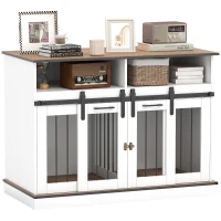 PawHut Dog Crate Furniture for Small and Large Dogs, with Movable Divider - White(m-10)