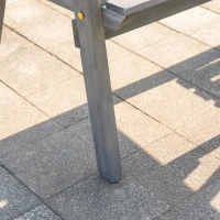 Outsunny Bancă de grădină cu masă, Set de scaune, Mobilier de grădină, cu orificiu pentru umbrelă, bancă, 2 scaune, lemn masiv, Gri, 152 x 70 x 83 cm(m-4)