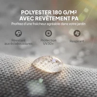 Outsunny Lot de 2 toiles de rechange pergola rétractable 4,9 x 1,2 m pour pergola de 3 x 3 m polyester protection UV gris clair(m-5)