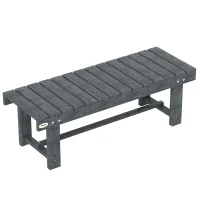 Outsunny Panchina da Giardino a 2 Posti Impermeabile in Legno di Abete, 110x38x35 cm, Grigio(m-1)