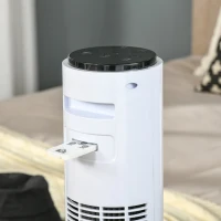 HOMCOM Ventilatore a colonna 45 W con oscillazione 70°, timer 12 h e telecomando, Bianco(m-4)