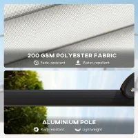 Outsunny 2.4 x 2.4m Cantilever Parasol with Umbrella Weights, UPF50+ Offset Outdoor Umbrella w/ Easy Tilt Adjustment, Cream White(m-6)