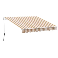 Outsunny Markiză cu manivelă, markiză cu braț articulat, protecție solară, montare pe perete, balcon, Alu Berge 300 x 250 cm(m-1)