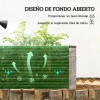 Outsunny Arriate de Jardín de Acero Incluye Guantes Huerto Urbano Jardinera Macetero Rectangular para Cultivos Plantas Flores para Terraza Balcón Exterior 125x47x40 cm Verde(m-5)