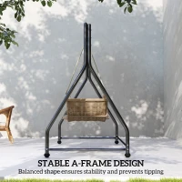 Outsunny Stojak na huśtawkę, wszechstronna konstrukcja do huśtawek dwu- i trzyosobowych lub wiszących koszy, czarny(m-7)