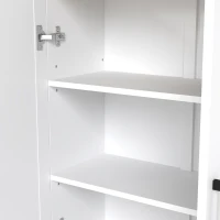 HOMCOM Buffet meuble cuisine rangement avec placard à portes et étagères réglables, 60 x 30 x 90 cm, blanc(m-10)