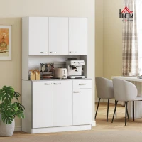 Kitchen Cupboard, Freestanding Kitchen Storage Cabinet with 6 Doors, Drawer, White(m-10)