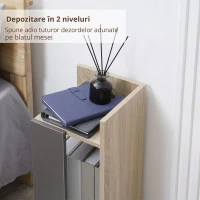 Homcom Set 2 Noptiere Moderne – Gri cu Polita Deschisa(m-10)