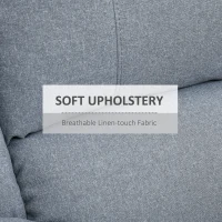 HOMCOM Recliner Chair, Lounger with Reclining Function, TV Armchair with Linen Look, Reclining Chair up to 150 kg Load Capacity, for Living Room, Steel, Dark Gray 90 x 96 x 98 cm(m-5)