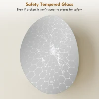 HOMCOM Wandschrank Badezimmer mit Spiegel und LED-Beleuchtung, Antibeschlag, 3 Lichttemperaturen, 50x14x70 cm, weiß(m-4)