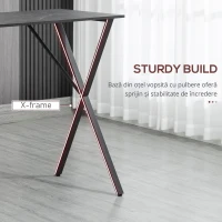 Homcom Masa Bar 120 cm – Blat Marmura, 4 Persoane, Design Modern(m-5)