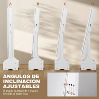 HOMCOM Espejo Joyero con Luces LED Armario Joyas con Espejo Entero de Ángulo Ajustable Cajones Mesa Interior Plegable Blanco(m-5)