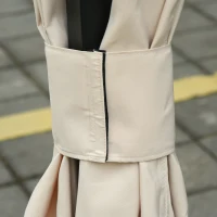 Outsunny 4 perdele de rezervă pentru pavilioane 3x3m, rezistente, pentru stâlpi și șine glisante, fermoar dublu, bej(m-5)