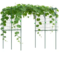 Outsunny Grilaj din oțel de introdus rezistent la rugină suport pentru plante cățărătoare spalier 223 x 223 x 223 cm arcadă pentru trandafiri Verde(m-11)