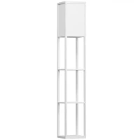 HOMCOM Lampadaire étagère Lampe étagère 26L x 26l x 160H cm 3 étagères 4 Niveaux MDF Blanc(m-12)