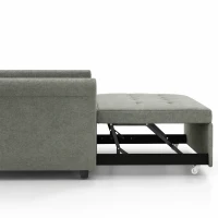 HOMCOM Two-Seater Velvet-Feel Sofa Bed - Grey(m-9)