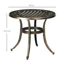 Outsunny Tavolino da giardino rotondo in alluminio, Ø60x52,5 cm(m-3)