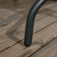 Outsunny Masă de grădină detașabilă metal 76x76 cm rezistentă la intemperii masă pentru balcon cu orificiu pentru umbrelă, antiderapant Negru(m-5)